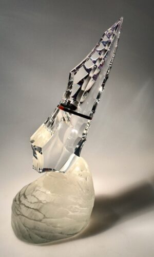 Glass sculpture, Flight, cold worked Lothar Böttcher